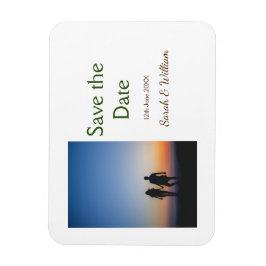 Imán Foto clásica blanco elegante tipografía boda mod