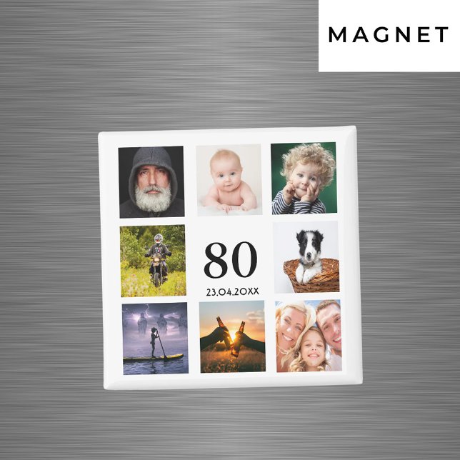 Imán foto collage de cumpleaños 80 hombre (Subido por el creador)