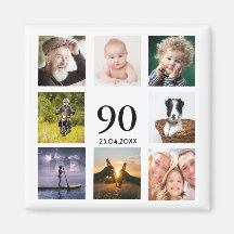 foto collage de cumpleaños 90 save the date