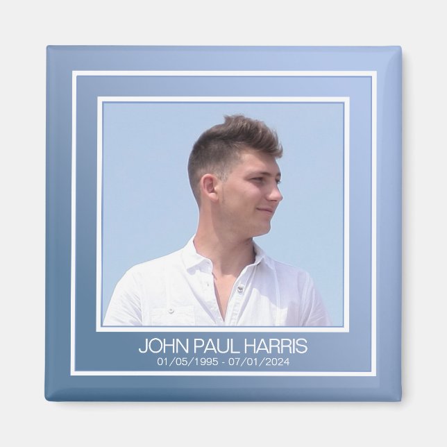 Imán Foto conmemorativa azul (Frente)