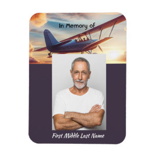 Imán Foto conmemorativa piloto avión volando puesta de