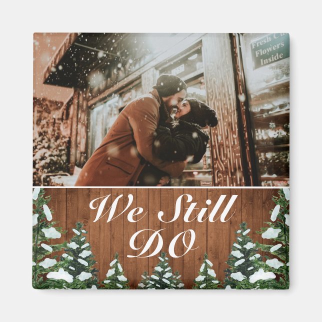 Imán Foto de aniversario de Bosque y Madera Nevados Tod (Frente)