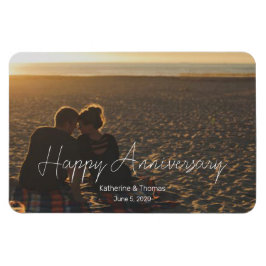 Imán Foto de aniversario personalizada con texto modern