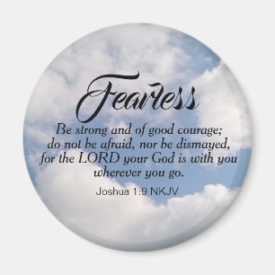 Imán Foto de Blue Cloudy Sky Be Not Afraid Bible Verse