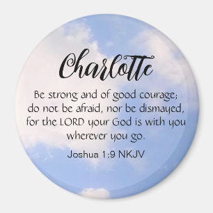 Imán Foto de Blue Sky Be Not Afraid Bible Verse Name