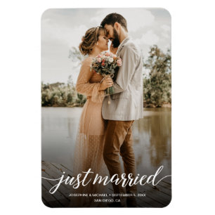 Imán Foto de Boda casada con Elopement vertical