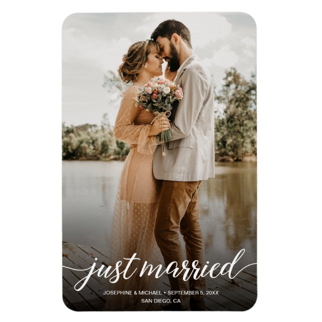 Imán Foto de Boda casada con Elopement vertical (Vertical)
