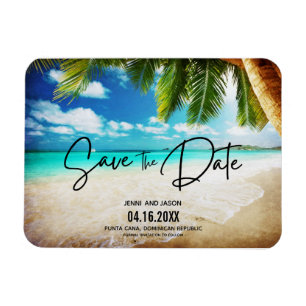 Imán Foto De Boda De Destino De Playa Guardar La Fecha