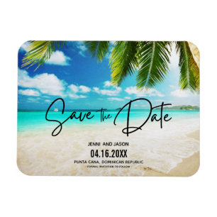 Imán Foto De Boda De Destino De Playa Guardar La Fecha 