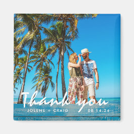 Imán Foto De Boda De Playa Gracias