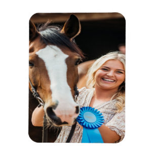 Imán Foto de caballo de exposición de ganado personaliz