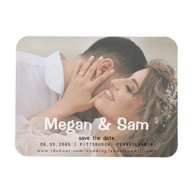 Imán Foto de cerca de boda Save the Date (Horizontal)