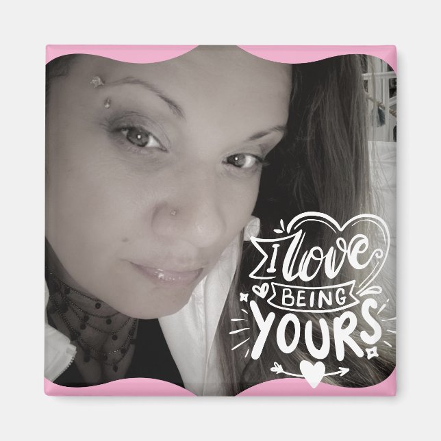 Imán Foto de cita de rosa del Día de San Valentín (Frente)