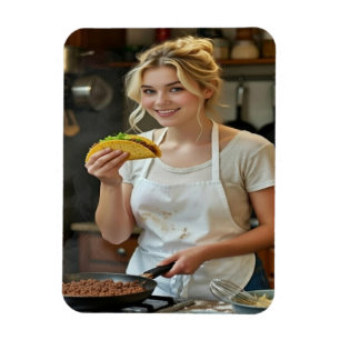 Imán Foto de comer tacos personalizar