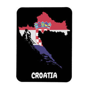 Imán Foto de cosecha colorida de bandera de mapa de Cro