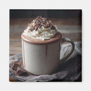 Imán Foto de Crema Batida de Chocolate Caliente Acogedo