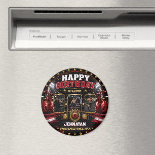Imán Foto de cumpleaños de boxeo personalizada, partido