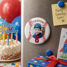 Foto de cumpleaños de niños con pelota de béisbol