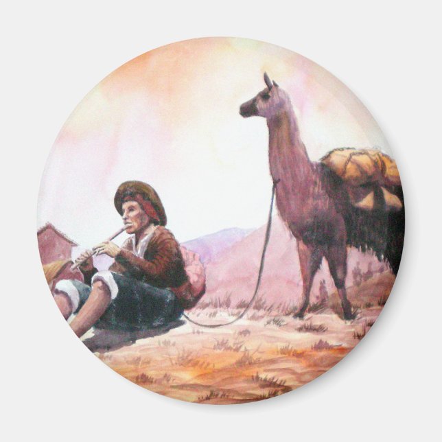 Imán Foto de Cusco Perú Llama (Frente)