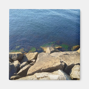 Imán Foto de Deep Blue Atlantic Ocean Rocky Cliff
