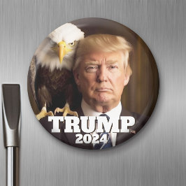 Imán Foto de Donald Trump 2024 - águila calva en el hom