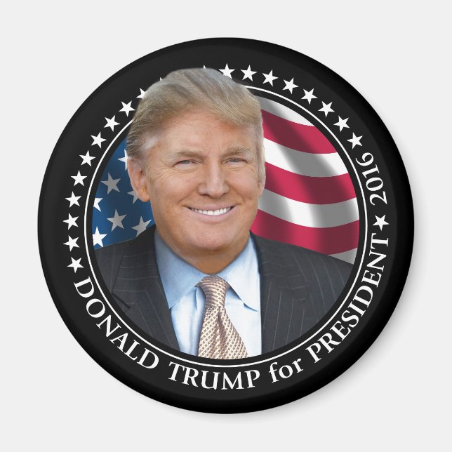 Imán Foto de Donald Trump - Presidente 2016 (Frente)