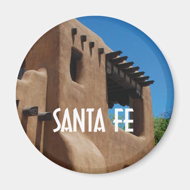 Imán Foto de edificación de Adobe en Santa Fe Nuevo Méx (Frente)