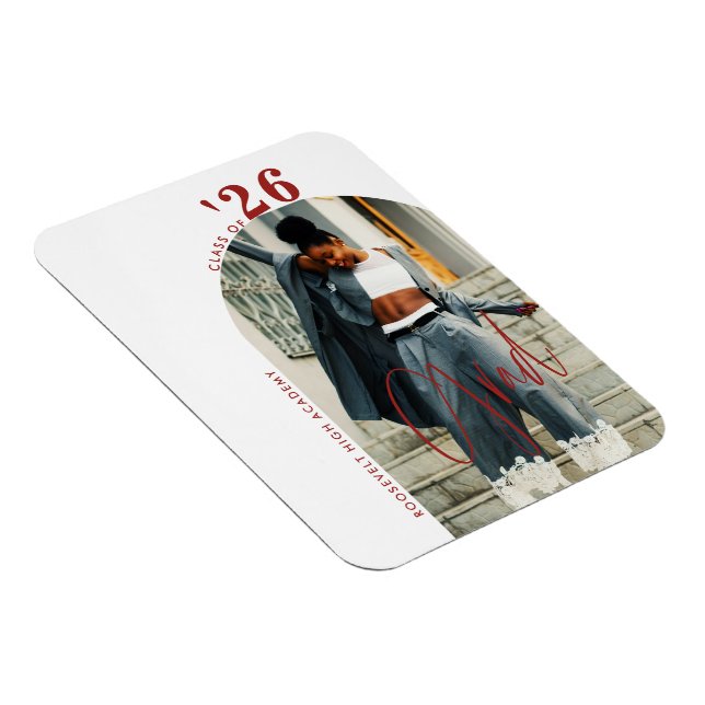 Imán Foto de escritura moderna de graduación Minimalist (Lado Derecho)