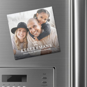 Imán Foto de familia con nombre personalizado
