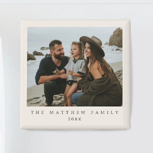 Imán Foto de familia minimalista beige neutral simple