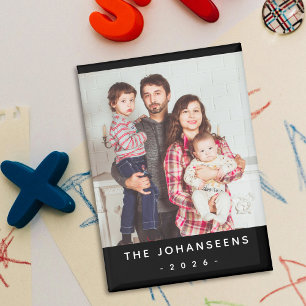 Imán Foto de Familia Moderna Simple Minimalista en Blan
