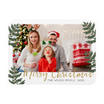 Imán Foto de familia navidades Merry<br><div class="desc">Foto de la familia navidades Merry Magnet</div>