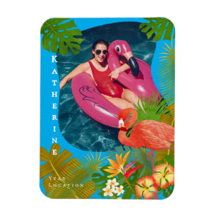 Imán Foto de Flamenco Tropical Azul