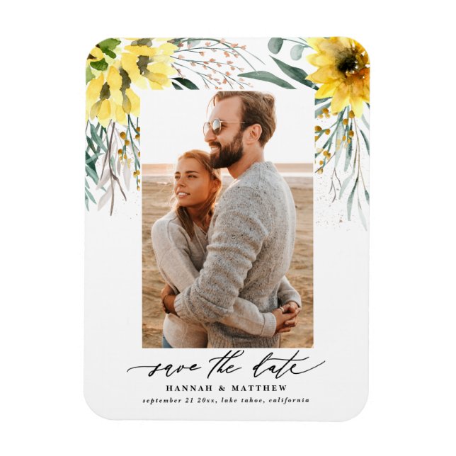 Imán Foto de girasol de grano de otoño de eucalipto rús (Vertical)