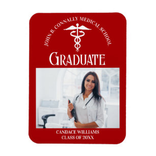 Imán Foto de graduación de la escuela de medicina roja