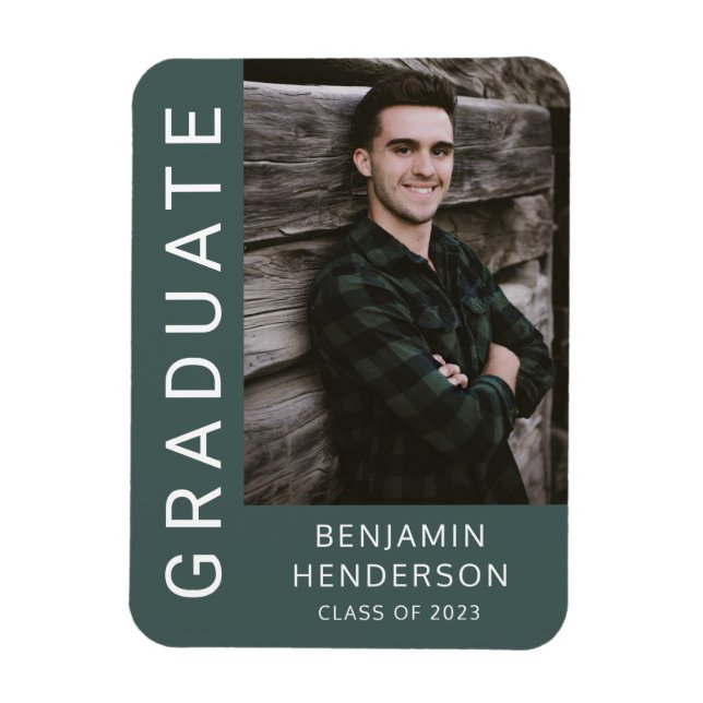 Imán Foto de graduación de un niño moderno (Vertical)