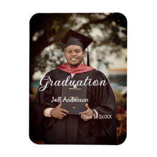 Imán foto de graduación hombre nombre promoción 20XX un