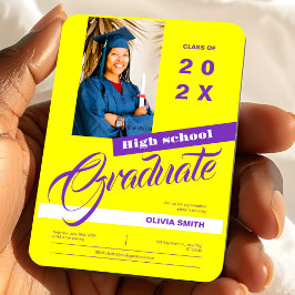 Imán Foto de graduación Minimalista de secundaria moder