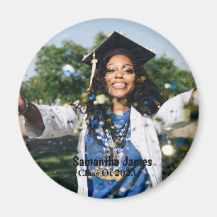 Imán Foto de graduación personalizada y nombre
