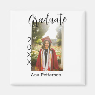 Imán foto de graduado clásico moderno agregar año nombr
