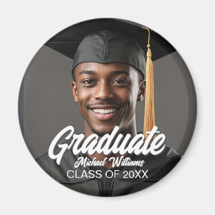 Imán Foto de graduado con escritura en negrita Fiesta d
