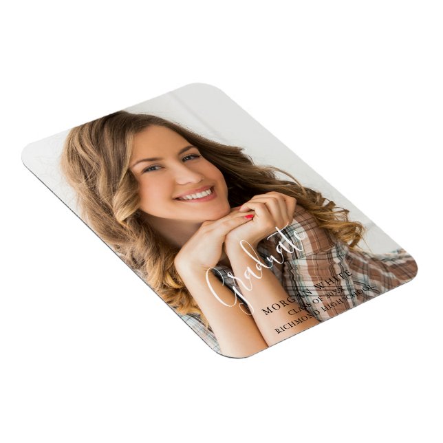 Imán Foto de guión de graduación moderna (Lado Derecho)