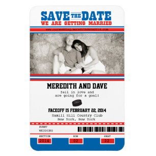 Imán Foto de hockey Save the Date