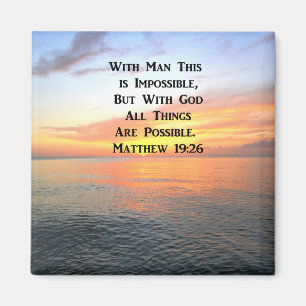 IMÁN FOTO DE INSPIRING MATTHEW 19:26 SUNRISE