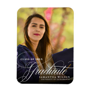 Imán Foto de Invitación de graduación de caligrafía