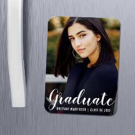 Imán Foto de Invitación de graduación de guión moderno