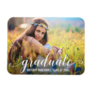 Imán Foto de Invitación de graduación de guión moderno