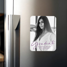 Foto de Invitación de graduación de guión púrpura