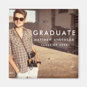 Imán Foto de Invitación de graduación moderna de Guay