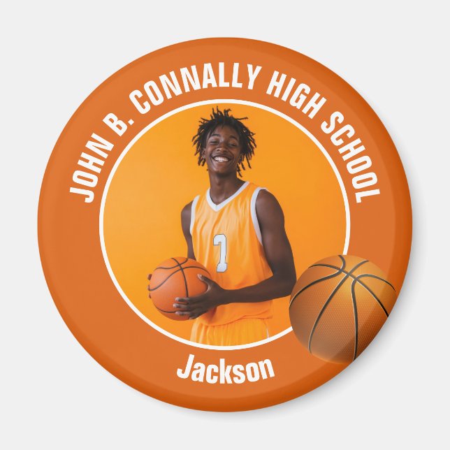 Imán Foto de jugador de baloncesto de instituto en nara (Frente)